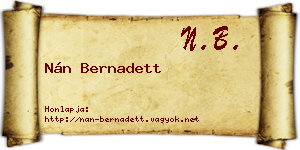 Nán Bernadett névjegykártya